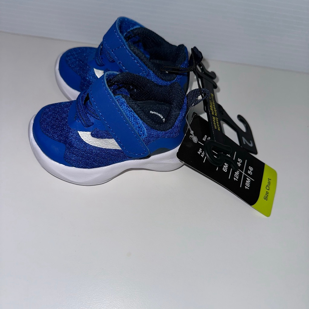 Baby Boys Athletic Works Blue White Sneakers Size 2 Months NEW NWT 3 Months - Picture 7 of 13